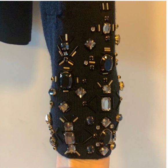 Kate Spade madison avenue jeweled Navy sweater s - Picture 3 of 8